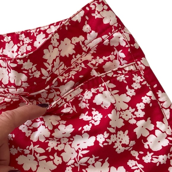 Calvin Klein Jeans Floral Crop Pants Red White Size 8 - Picture 4 of 11